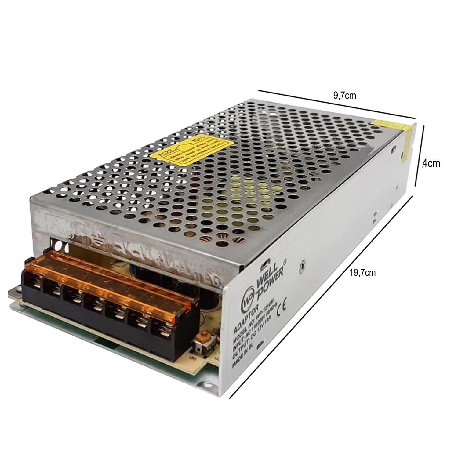 WELLPOWER WP-1210M Metal Kasa Adaptör 12 Volt 10 Amper