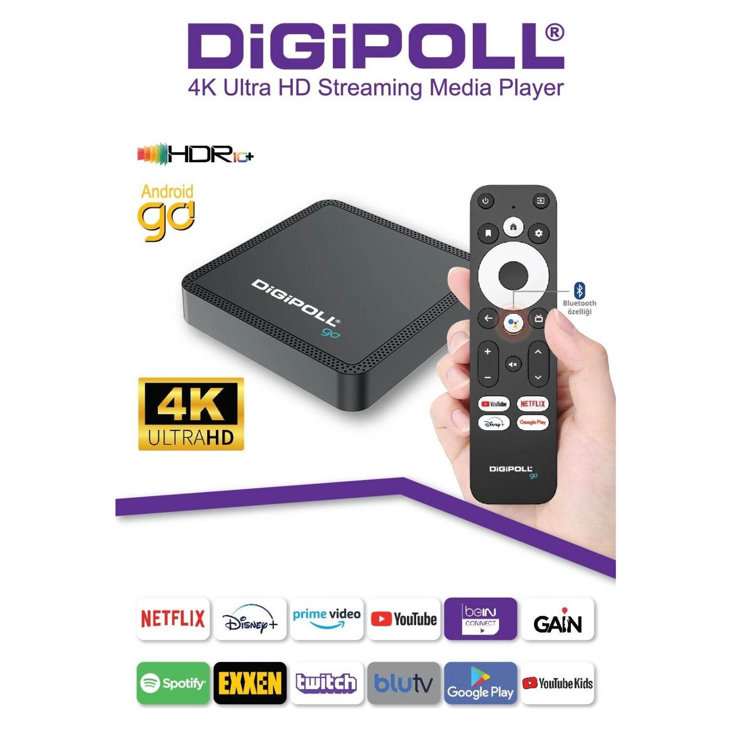 DİGİPOL ANDROİD GO1 TV BOX 4K ULTRA HD