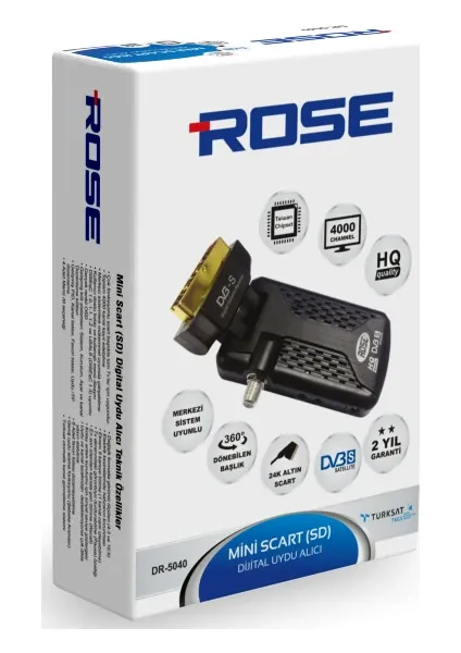 ROSE DR-5040 MİNİ SCART UYDU ALICISI TKGS