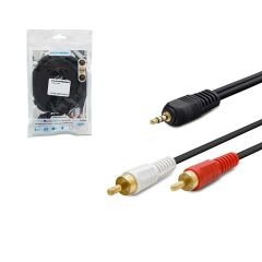 KABLO AUX 3,5MM TO 2RCA GOLD 1,5MT HADRON HDX-1024